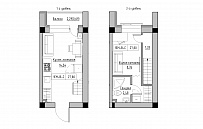 Планування 2-рівнева площею 27.8м2, KS-018-05/0010.