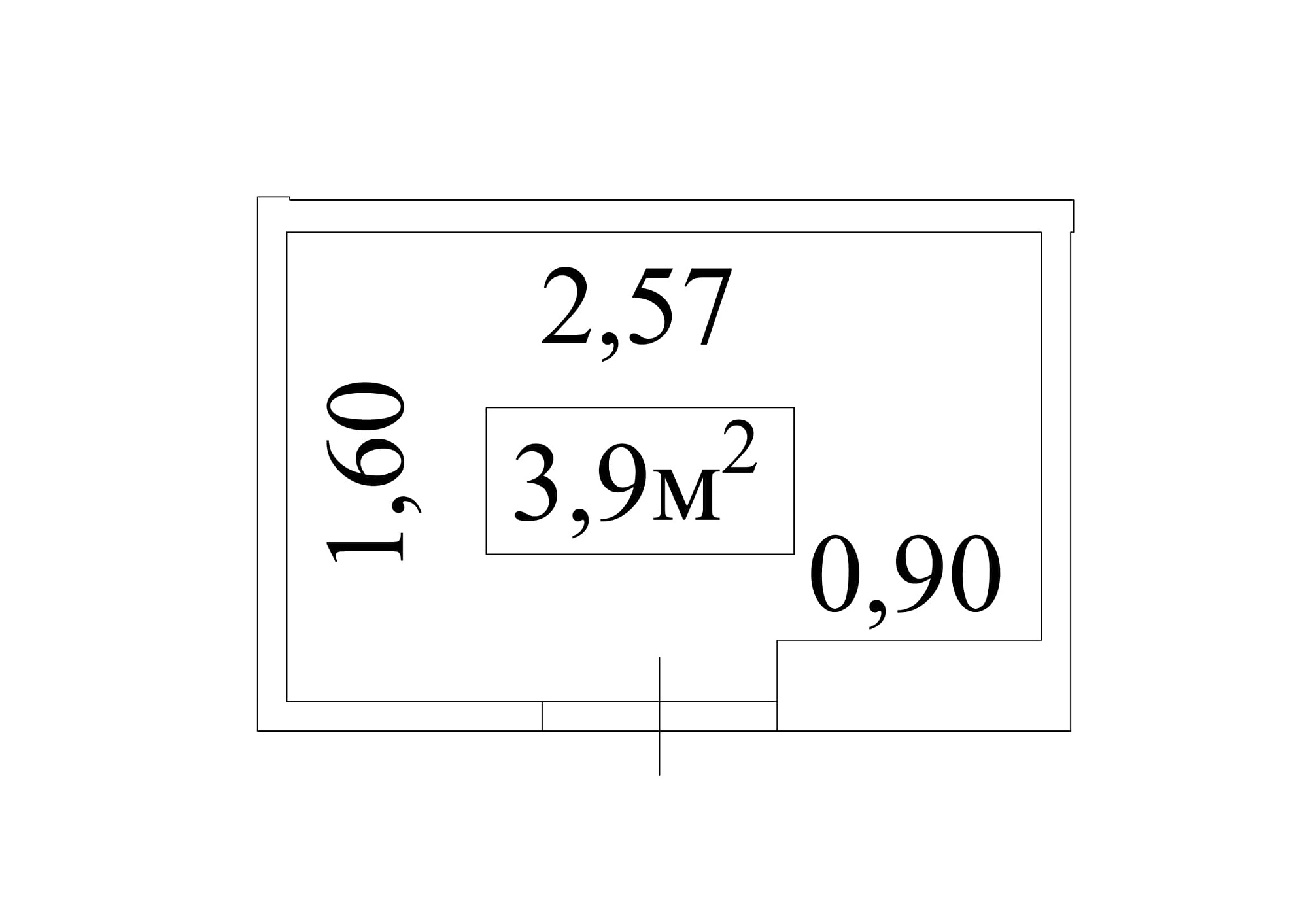 Планування Комора площею 3.9м2, AB-01-м1/К0027.
