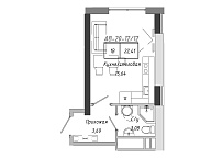 Планировка Smart-квартира площей 21.87м2, AB-20-12/00012.