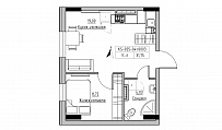 Планування 1-к квартира площею 31.75м2, KS-025-04/0003.