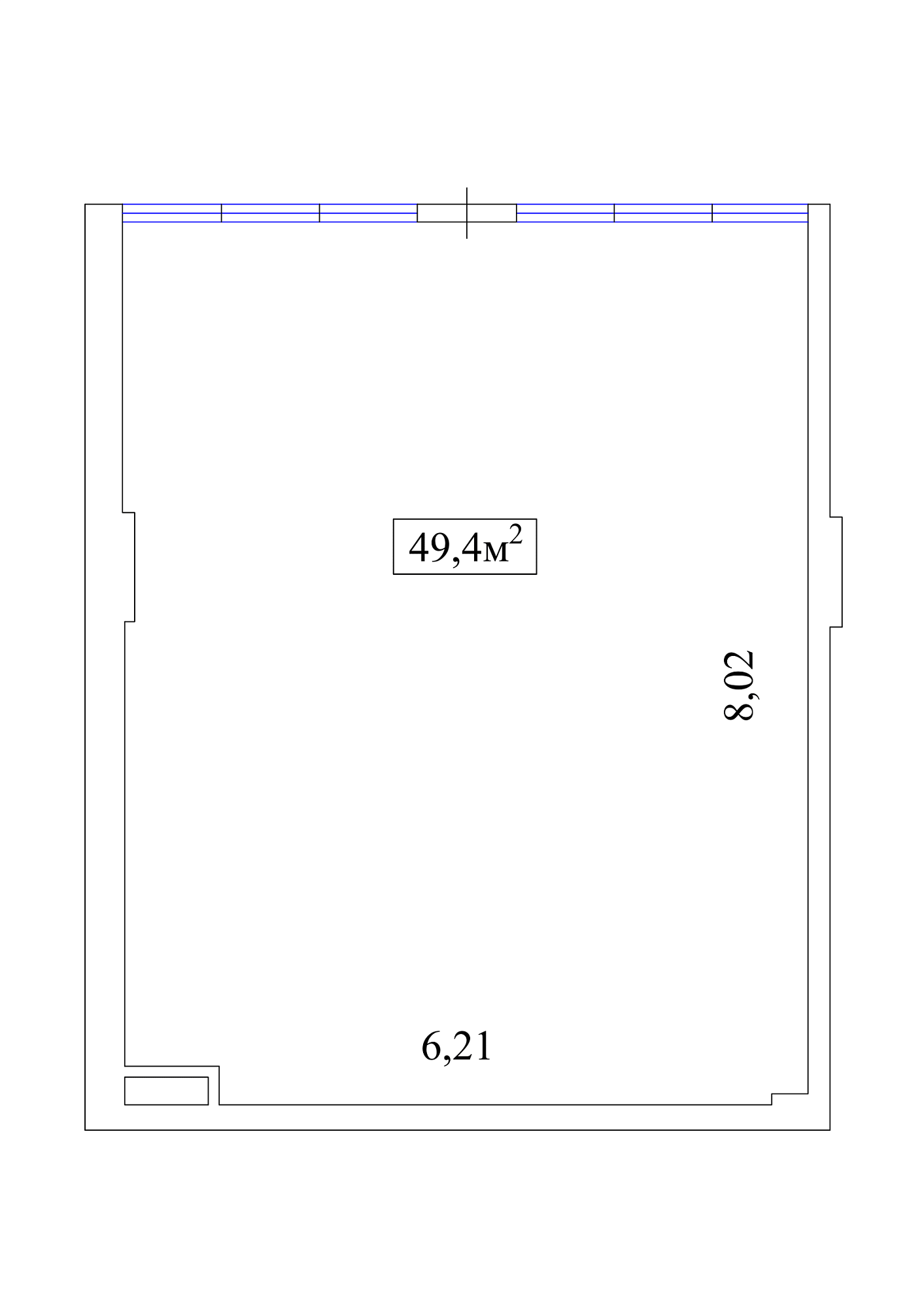 Planning Commercial premises area 49.4m2, AB-01-01/Т005а.