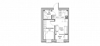 Planning 1-rm flats area 29m2, KS-020-03/0007.