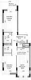 Планировка 2-к квартира площей 68.19м2, LR-005-07/0048.