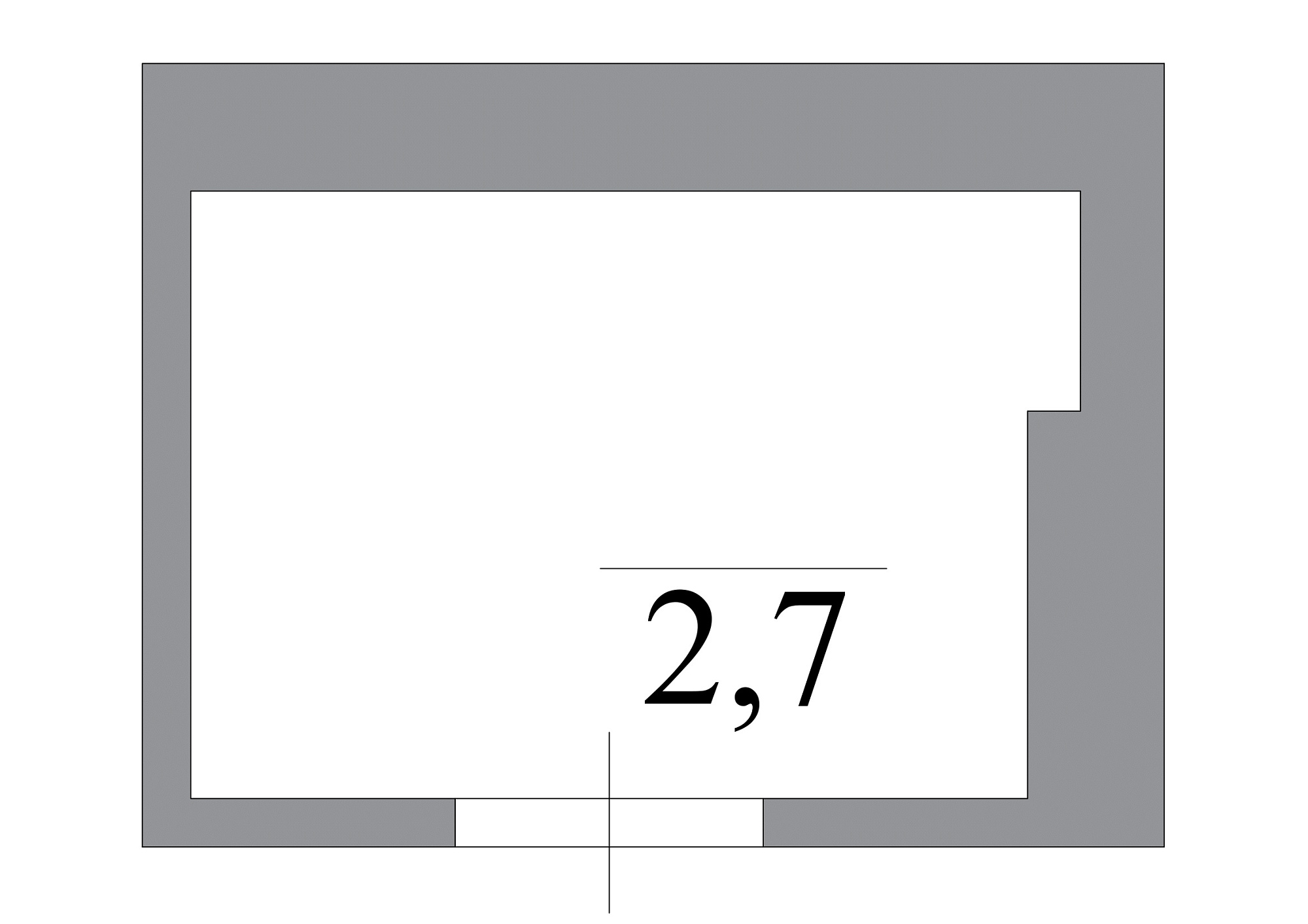 Планування Комора площею 2.7м2, AB-07-м1/К0018.