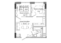 Planning 2-rm flats area 37.15m2, AB-20-12/00010.