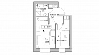 Планировка 1-к квартира площей 30.97м2, KS-014-01/0003.