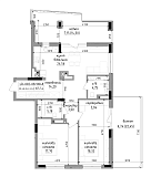 Planning 2-rm flats area 105.54m2, LR-002-08/0049.