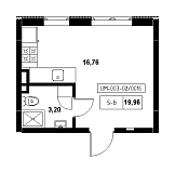 Планування Smart-квартира площею 19.96м2, 8866a329-0673-11ec-baa5-00155d42e31d.