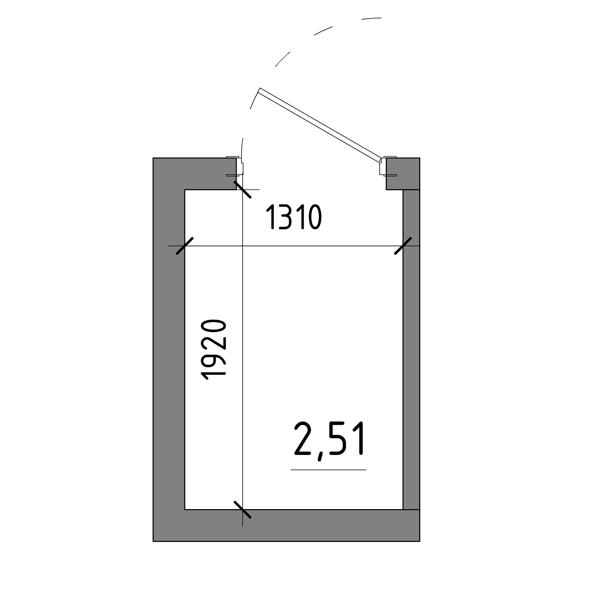 Planning Storeroom area 2.51m2, AB-17-08/К0002.