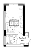 Planning Smart flats area 25.32m2, AB-19-11/0004б.