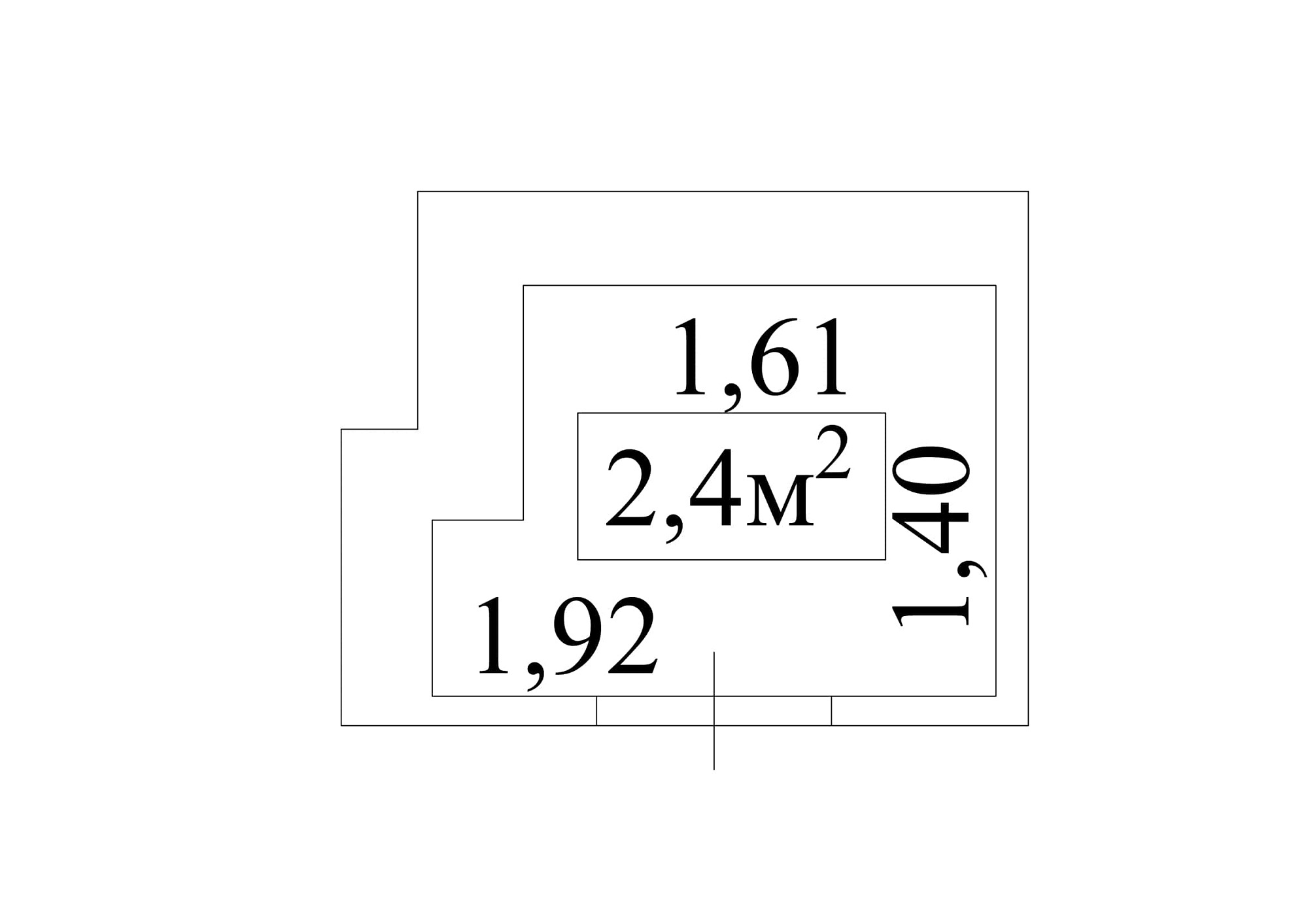Планування Комора площею 2.4м2, AB-01-м1/К0016.