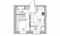 Планировка 1-к квартира площей 28.3м2, KS-021-03/0013.
