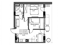Планування 2-к квартира площею 40.51м2, UM-001-05/0021.