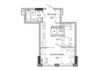 Планування 1-к квартира площею 31.23м2, AB-20-01/00001.