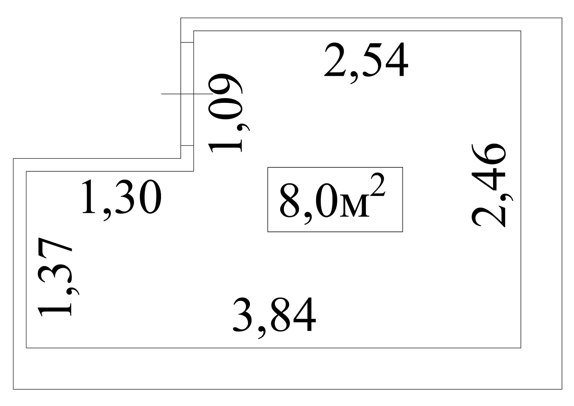 Планування Комора площею 8м2, AB-01-м1/К0003.