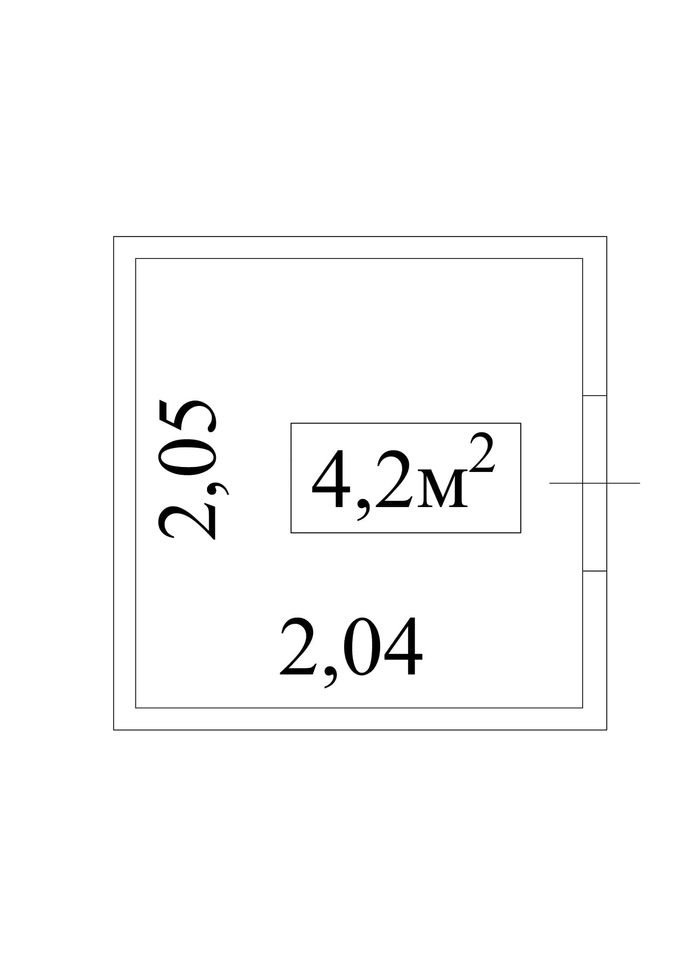 Планування Комора площею 4.2м2, AB-01-м1/К0045.