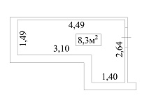 Planning Storeroom area 8.3m2, a7feb1e3-9fa4-11e7-80f2-38d547017ea3.