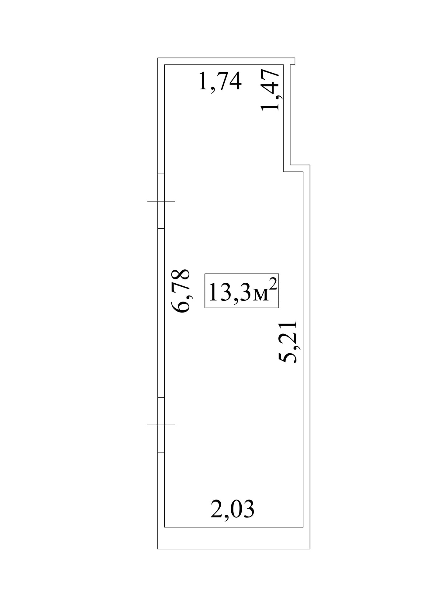 Планування Комора площею 13.3м2, AB-01-м1/К0010.
