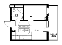 Планування 1-к квартира площею 29.02м2, 21c65f42-1f56-11eb-ba9c-00155d42e31d.