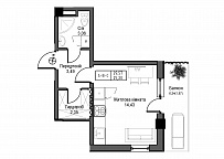 Planning Smart flats area 24.81m2, UM-007-10/0008.