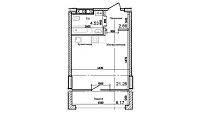 Planning Smart flats area 34.5m2, AB-03-11/00002.