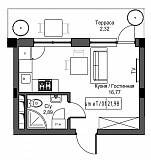 Планировка Smart-квартира площей 21.98м2, UM-002-04/0028.