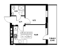 Планування 1-к квартира площею 32.41м2, 21c65ef9-1f56-11eb-ba9c-00155d42e31d.
