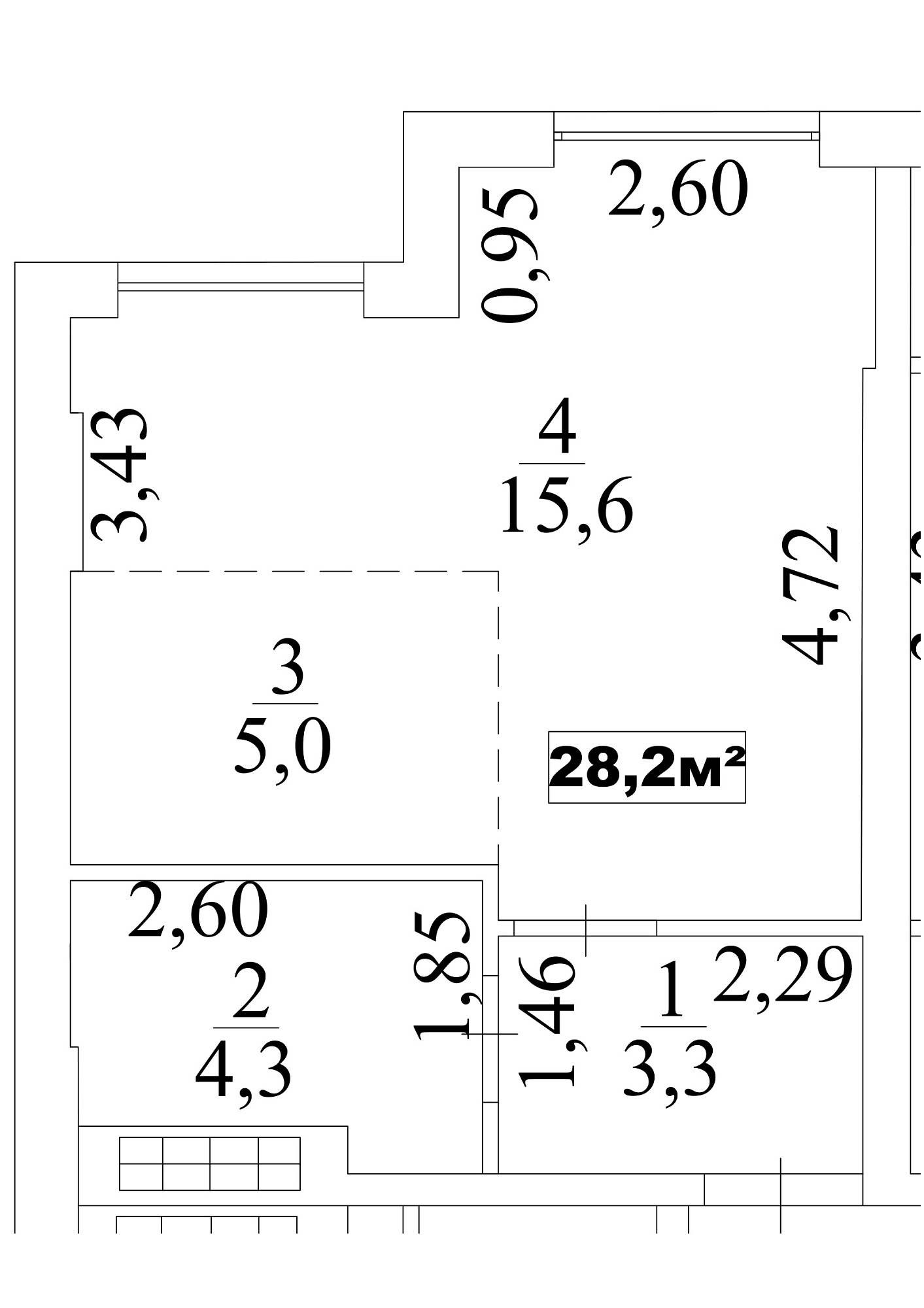 Planning Smart flats area 28.2m2, AB-10-10/0084б.