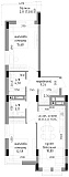 Планировка 2-к квартира площей 68.19м2, LR-005-12/0098.