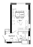 Планування Smart-квартира площею 26.08м2, AB-19-07/00010.