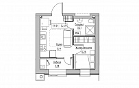 Планировка 1-к квартира площей 24.69м2, KS-013-02/0012.