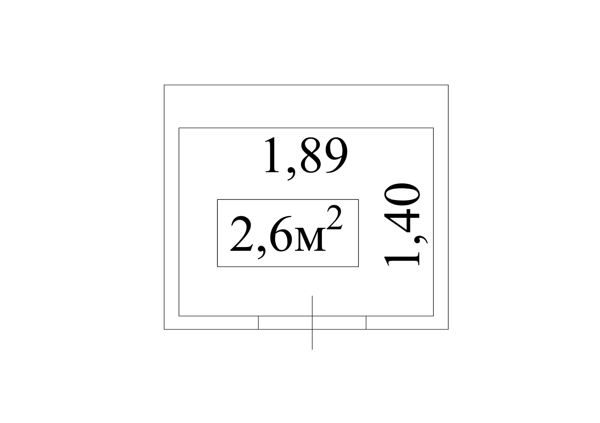 Планування Комора площею 2.6м2, AB-01-м1/К0017.