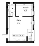 Planning 1-rm flats area 51.32m2, LR-002-04/0005.