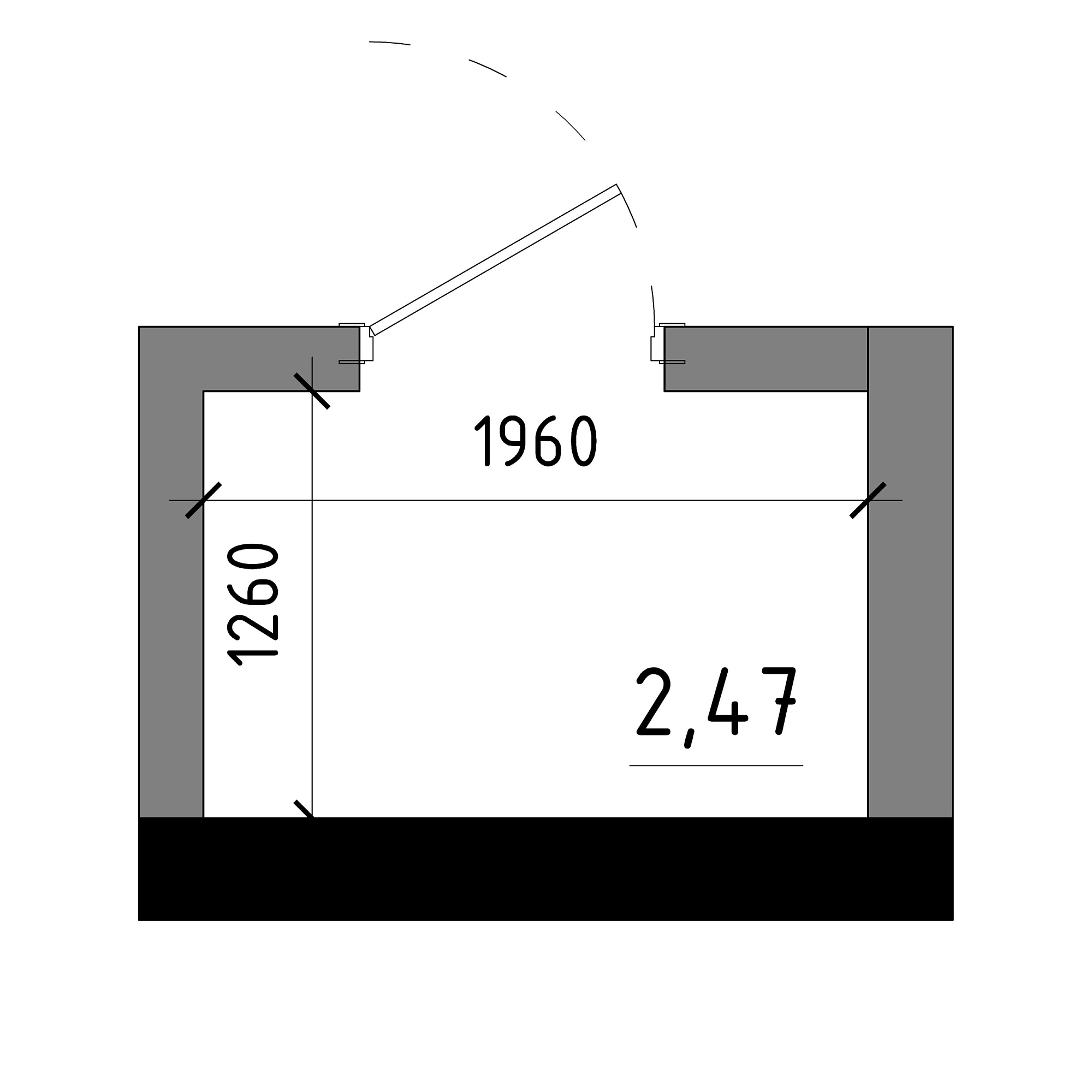 Planning Storeroom area 2.47m2, AB-17-10/К0001.