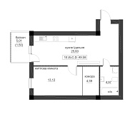 Планування 1-к квартира площею 49.58м2, LR-005-07/0005.