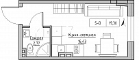 Планировка Smart-квартира площей 19.3м2, KS-024-02/0014.