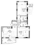 Планировка 2-к квартира площей 84.2м2, LR-004-08/0037.