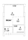 Планування Smart-квартира площею 29.5м2, AB-13-01/0003б.