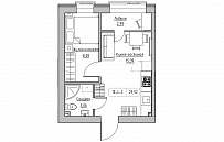 Planning 1-rm flats area 29.52m2, KS-018-03/0006.