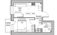 Планування 1-к квартира площею 30.35м2, KS-022-02/0012.