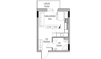 Планування Smart-квартира площею 25.92м2, KS-025-03/0007.