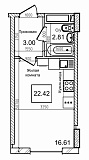 Planning Smart flats area 22.5m2, AB-09-01/00003.