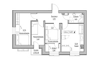 Планування 3-к квартира площею 56.89м2, KS-016-03/0008.