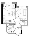 Планування 1-к квартира площею 31.94м2, AB-21-06/00010.