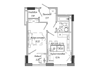 Planning 1-rm flats area 36.96m2, AB-20-12/00014.
