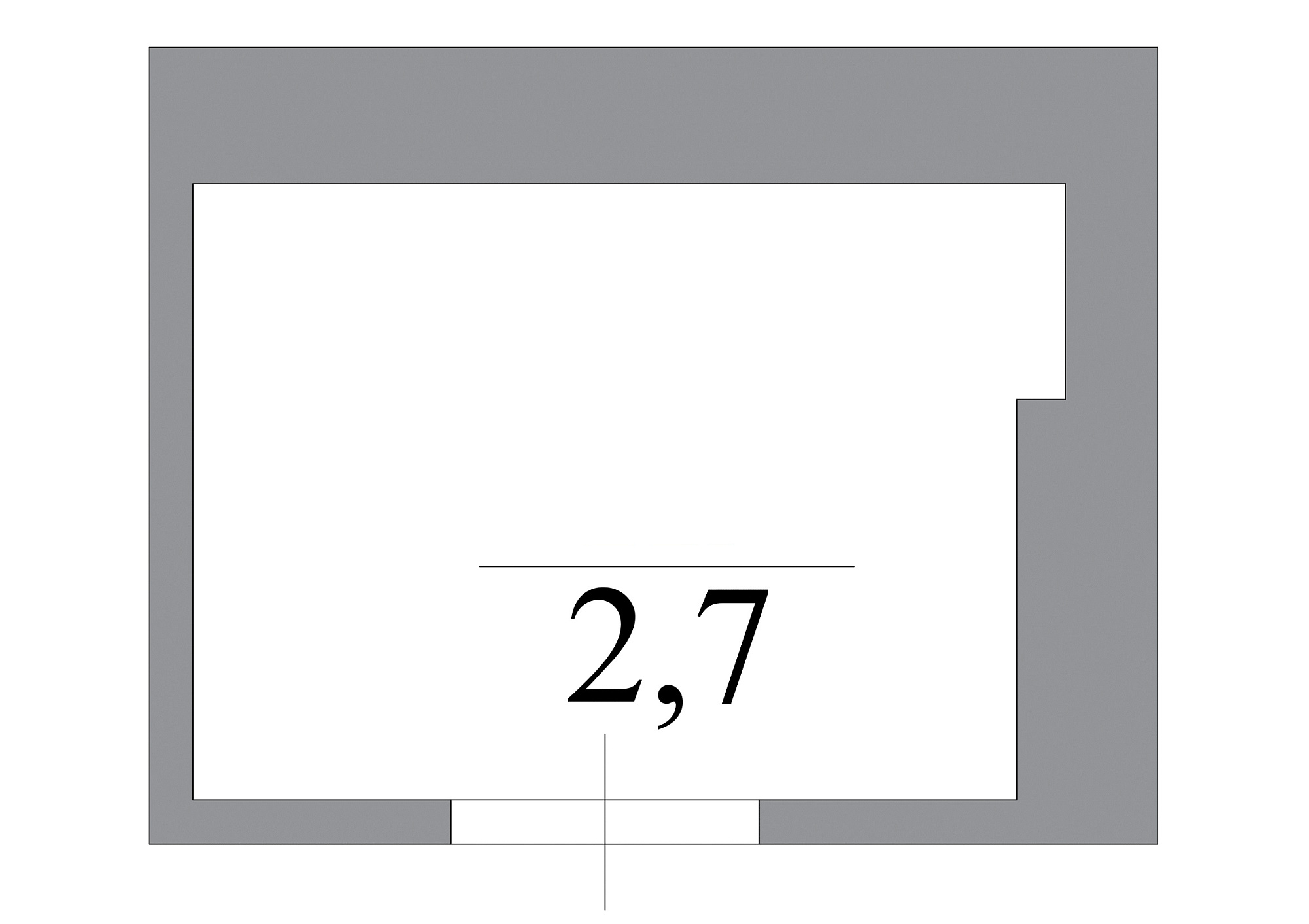 Планування Комора площею 2.7м2, AB-07-м1/К0040.