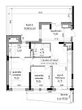 Планировка 2-к квартира площей 80.16м2, LR-002-07/0047.