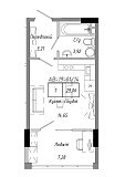 Planning Smart flats area 29.06m2, AB-19-01/00014.