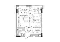 Planning 1-rm flats area 37.59m2, AB-20-02/00009.