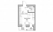 Планування Smart-квартира площею 23.44м2, KS-023-02/0013.